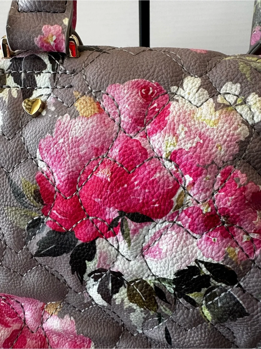 Betsey Johnson quilted floral satchel from her 